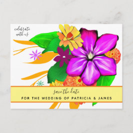 Postal Magical & Bold Floral Guardar la fecha