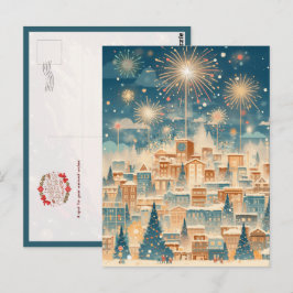 Postal Magical Christmas City Fireworks Night