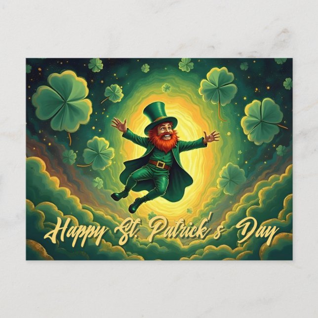 Postal Magical Leprechaun St. Patrick’s Day Art (Anverso)