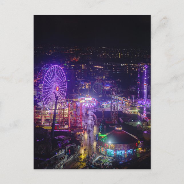 Postal Magical lights of Vienna's Prater park in night (Anverso)