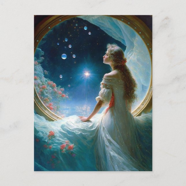 Postal Magical Night Scene Fantasy Art (Anverso)