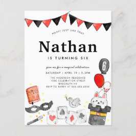 Postal Magician Rabbit Deck Card Wand Magic Show Cumpleañ