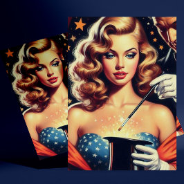 Postal Magicie Pin Up