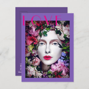 Postal Magickal Flor Maiden Diosa Lavender Purple