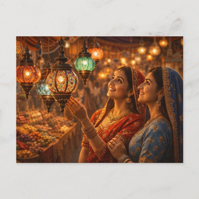 Postal Magischer Indischer Lampenmarkt (Anverso)
