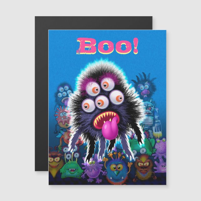 Postal magnética del personalizado Monster Hallowe (Anverso/Reverso)