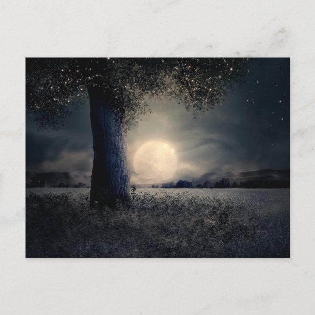 Postal magnético de la luna nocturna (Anverso)