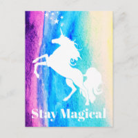 Magnífica acuarela arcoiris blanca unicornio