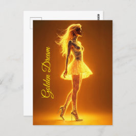 Postal Magnífica belleza en elegantes vestigios dorados