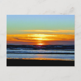 Postal Magnífica foto de la puesta de sol en la playa del