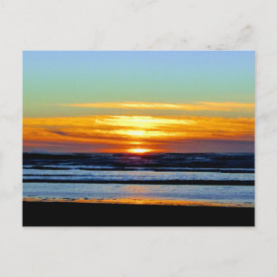 Postal Magnífica foto de la puesta de sol en la playa del