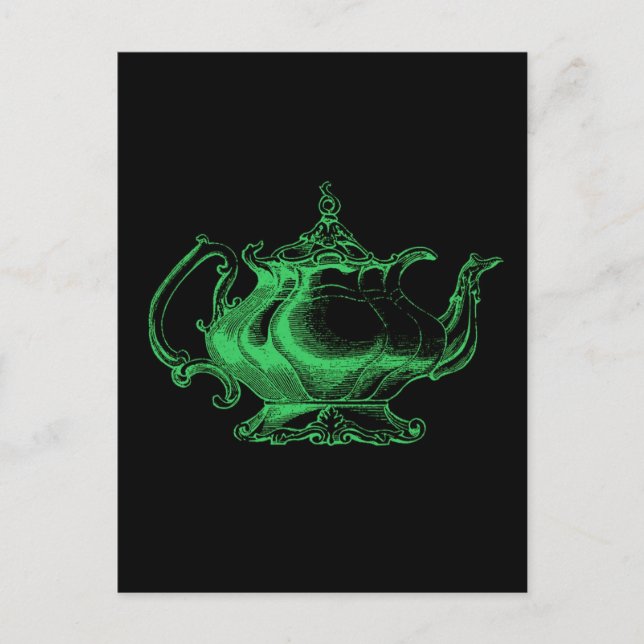 Postal Magnífica Retro Verde Alterado Luz Victoriana Tete (Anverso)