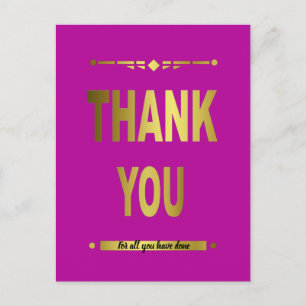 Postal Magnífica Tipografía De Oro