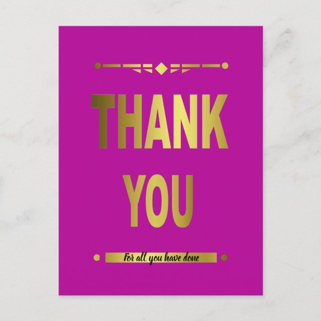 Postal Magnífica Tipografía De Oro (Anverso)