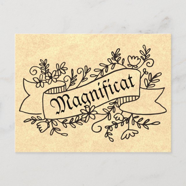 Postal Magnífica Virgen María Himno de Alabanzas (Anverso)