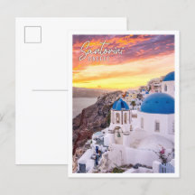 Magníficas vistas nocturnas de la isla de Santorin