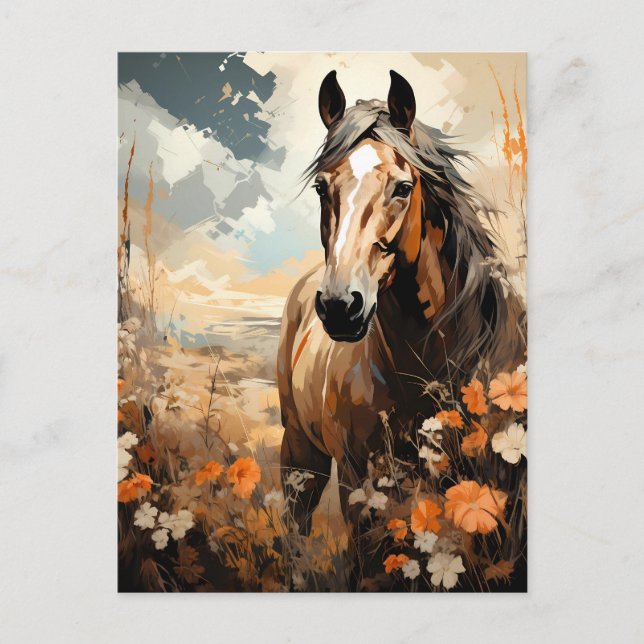 Postal Magnífico arte de caballo AI (Anverso)