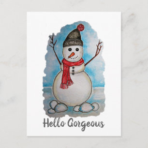 Postal Magnífico diseño de acuarela de nieve