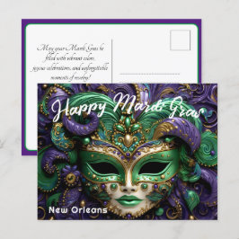 Postal 💚 💜 💛 magnífico Mardi Gras