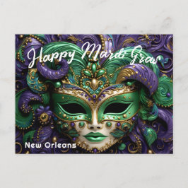 Postal 💚 💜 💛 magnífico Mardi Gras