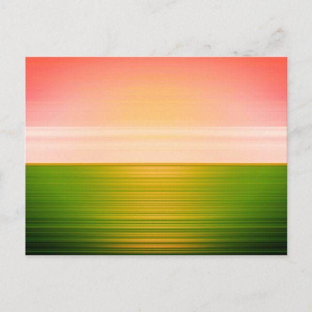 Postal Magnífico Sunrise Green Field Resumen del arte (Anverso)