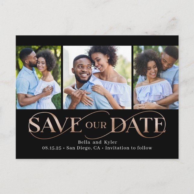 Postal Magnífico Swirl 3 Fotos Guardar La Postcarta De Fe (Anverso)