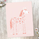 Postal Magnífico Unicornio Rubor Pink<br><div class="desc">Diseño de color rosa puro y mágico de unicornio. Arte original de Nic Squirrell.</div>