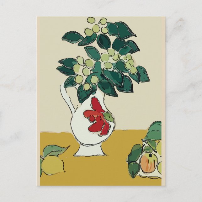 Postal Magnolia en Vase, después de Matisse (Anverso)