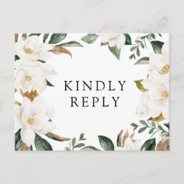 Postal Magnolia floral boda RSVP