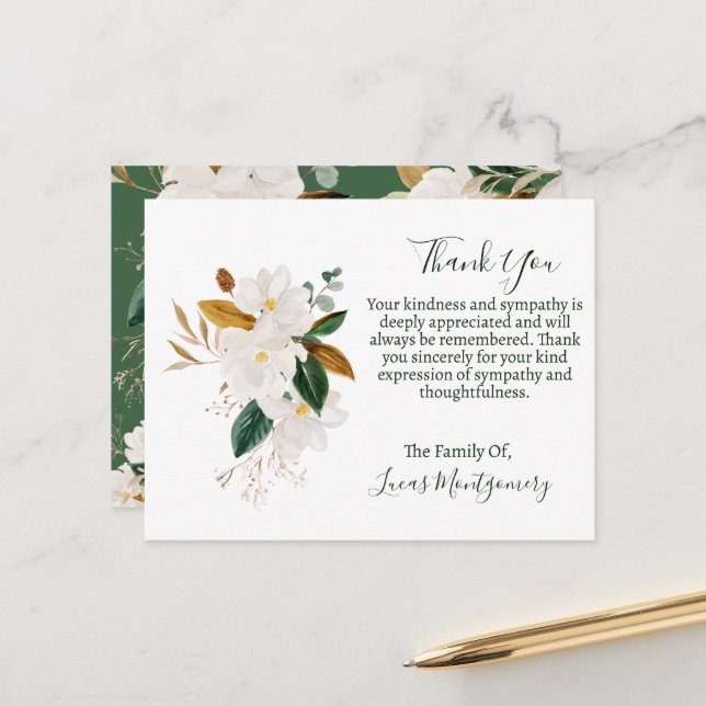 Postal Magnolia Funeral Gracias, Solidaridad (Anverso/Reverso In Situ)