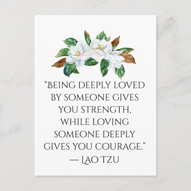 Postal Magnolias bonitos y citas de amor profundo (Anverso)