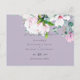 Postal Magnolias Rosadas Eucalipto Lavanda Salva Fechas