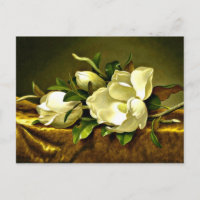 Magnolias sobre tela de terciopelo dorado, pintura