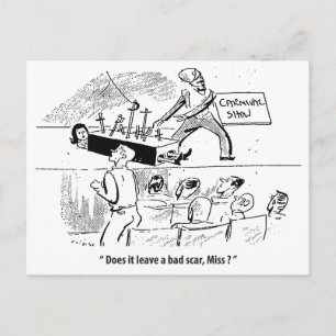 Postal Mago en la escena, humor, vintage