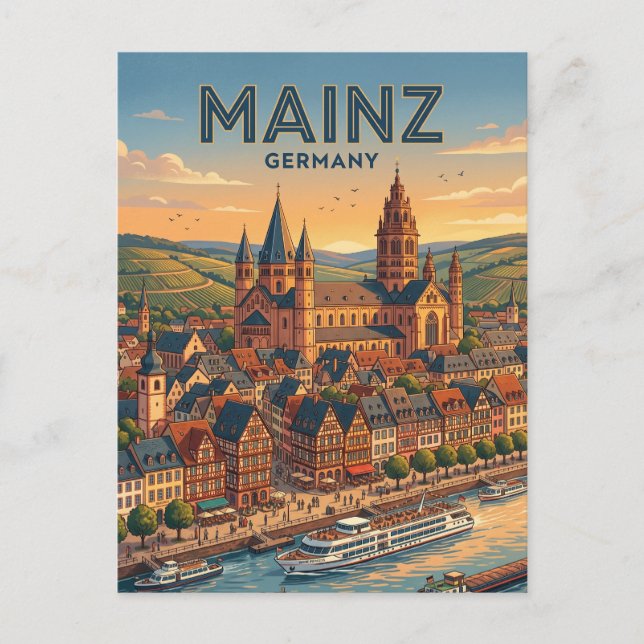 Postal Maguncia Alemania (Anverso)