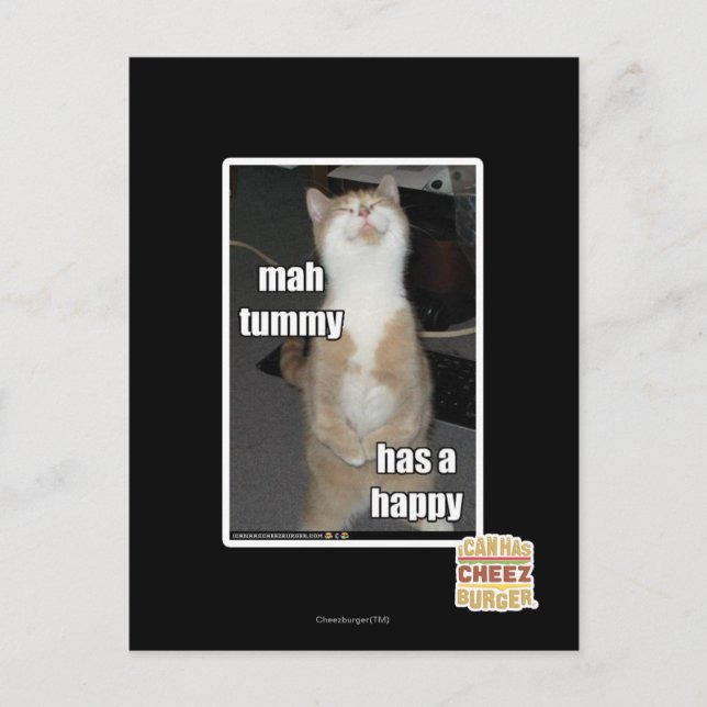 Postal Mah tummy es feliz (Anverso)