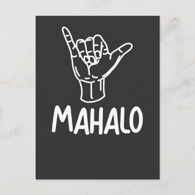 Postal Mahalo Hawaii Gift Hang Loose (Anverso)