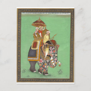 POSTAL MAHARAJAH INDIO SOBRE EL ELEFANTE REAL DECORADO