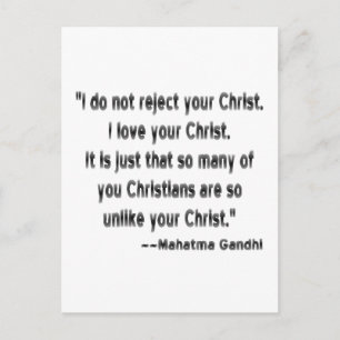 Postal Mahatma Gandhi sobre los cristianos