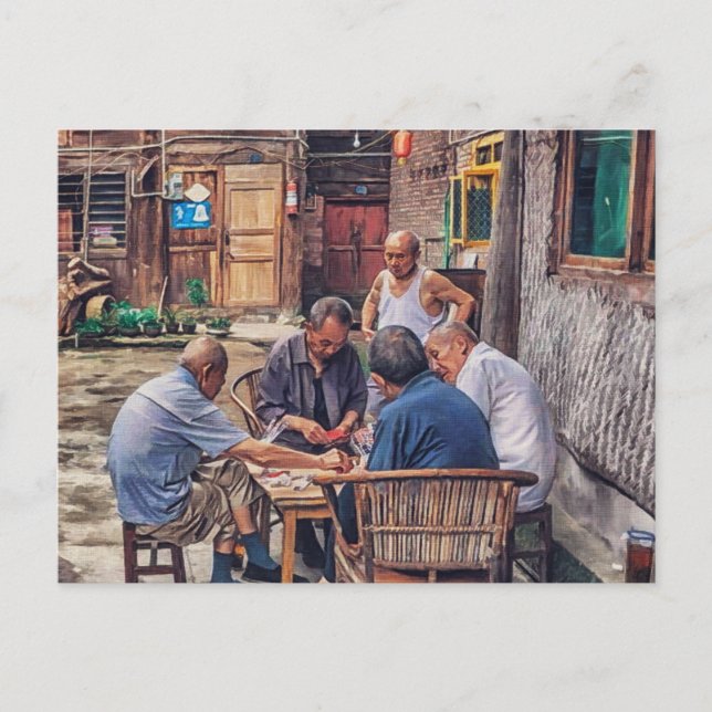 Postal Mahjong en el callejón sin salida de China (Anverso)