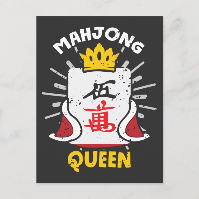 Postal Mahjong Queen Chinese Table Game Mah Jong (Anverso)