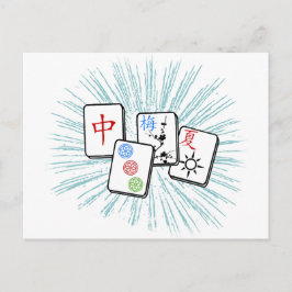 Postal Mahjong Tiles Blue