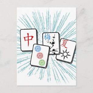 Postal Mahjong Tiles Blue