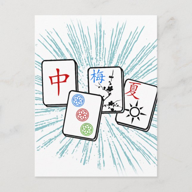 Postal Mahjong Tiles Blue (Anverso)