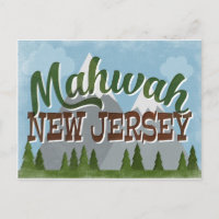 Mahwah Nueva Jersey Fun Retro Snowy Mountains