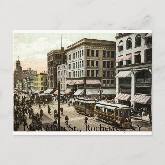 Postal Main St. 1906, Rochester, NY (Anverso)