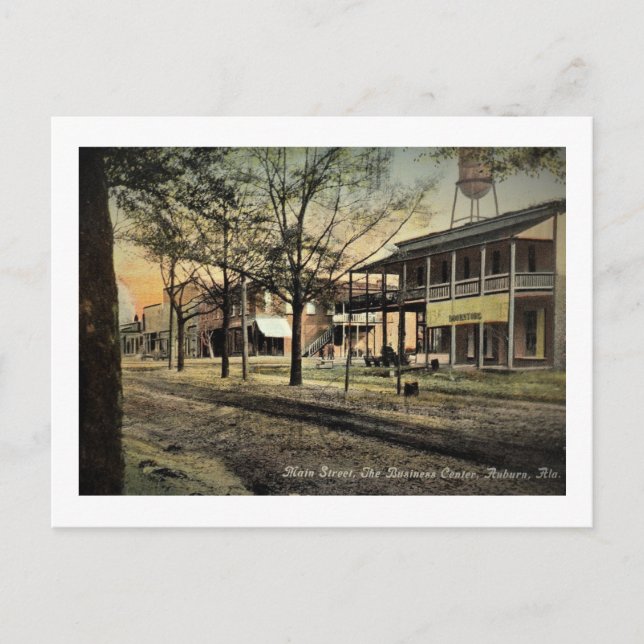 Postal Main St, Auburn, Alabama Vintage (Anverso)