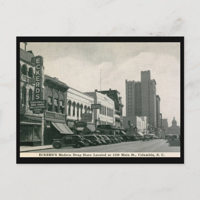 Postal Main St, Columbia, SC Vintage (Anverso)