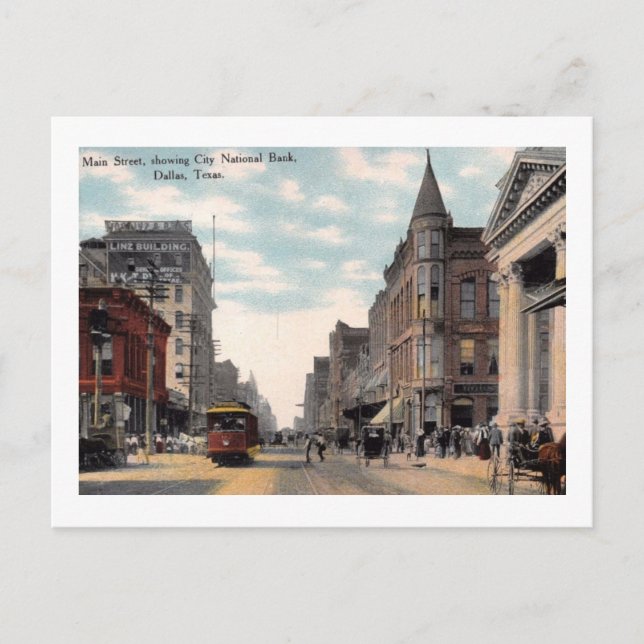 Postal Main St., Dallas, Texas Vintage (Anverso)