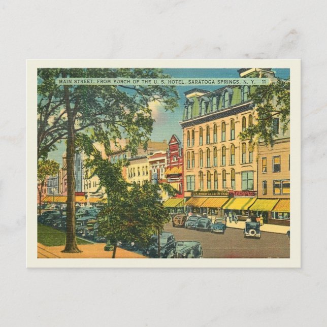 Postal Main St, Saratoga Springs NY Vintage (Anverso)